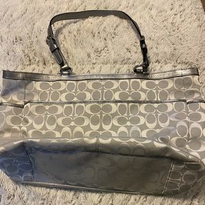 Silver Coach tote bag